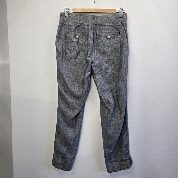 Athleta Linen Black Chambray Joggers Size 4 - Picture 6 of 13